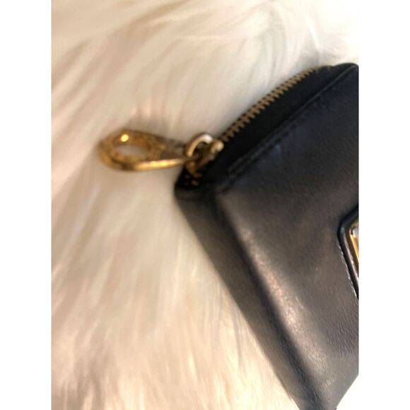 Marc Jacobs Black Leather Wallet Zip Around Logo Lining 6" - Picture 4 of 11
